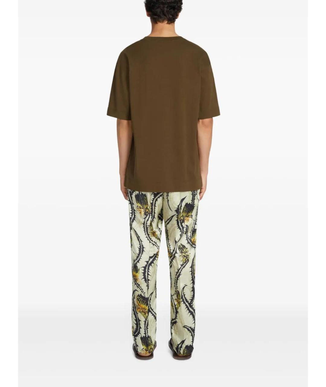 DRIES VAN NOTEN Коричневая хлопковая футболка, фото 4
