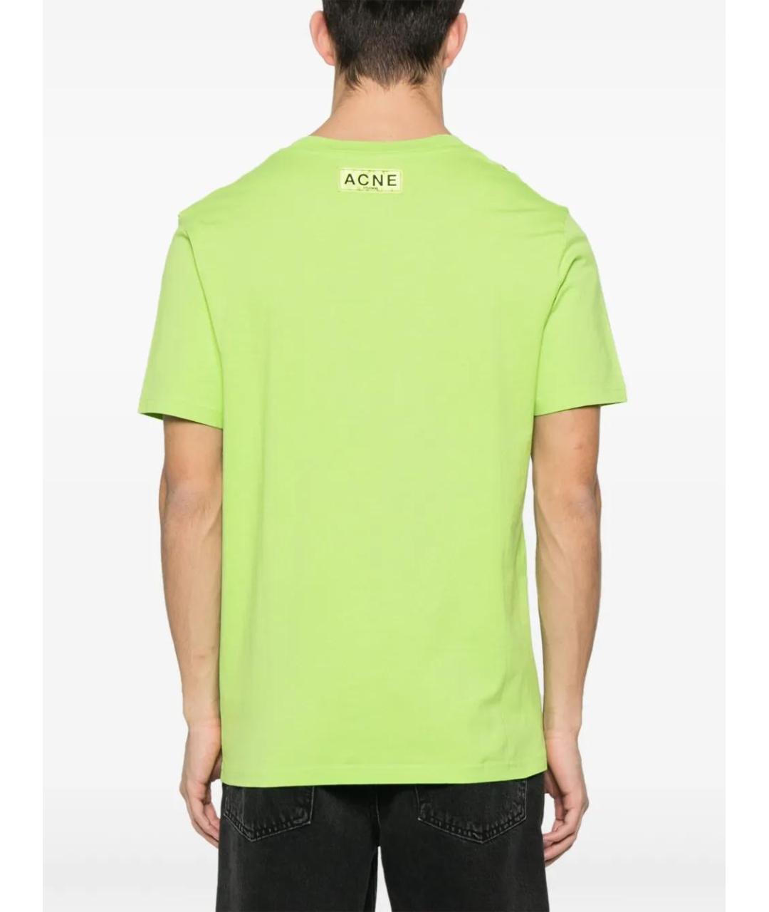 ACNE STUDIOS Зеленая хлопковая футболка, фото 4