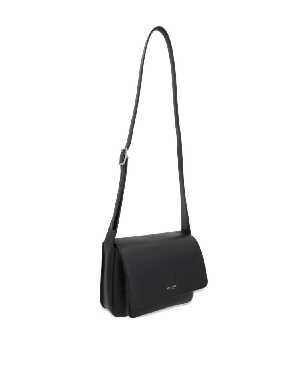 SAINT LAURENT Черная кожаная сумка на плечо, фото 3