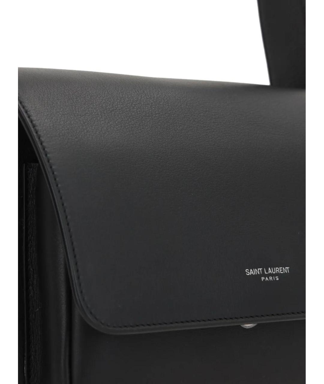 SAINT LAURENT Черная кожаная сумка на плечо, фото 4
