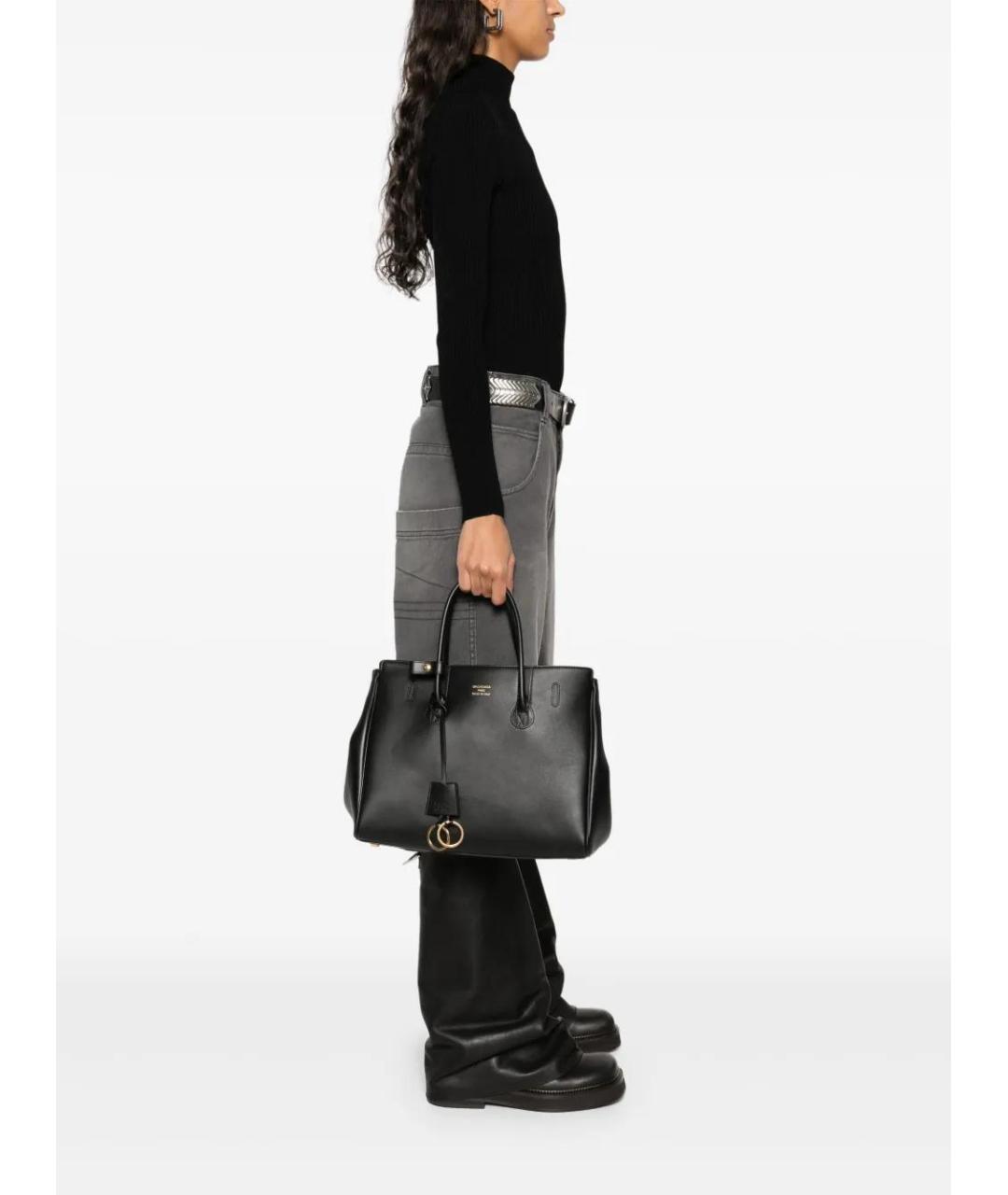 BALENCIAGA Черная кожаная сумка тоут, фото 2