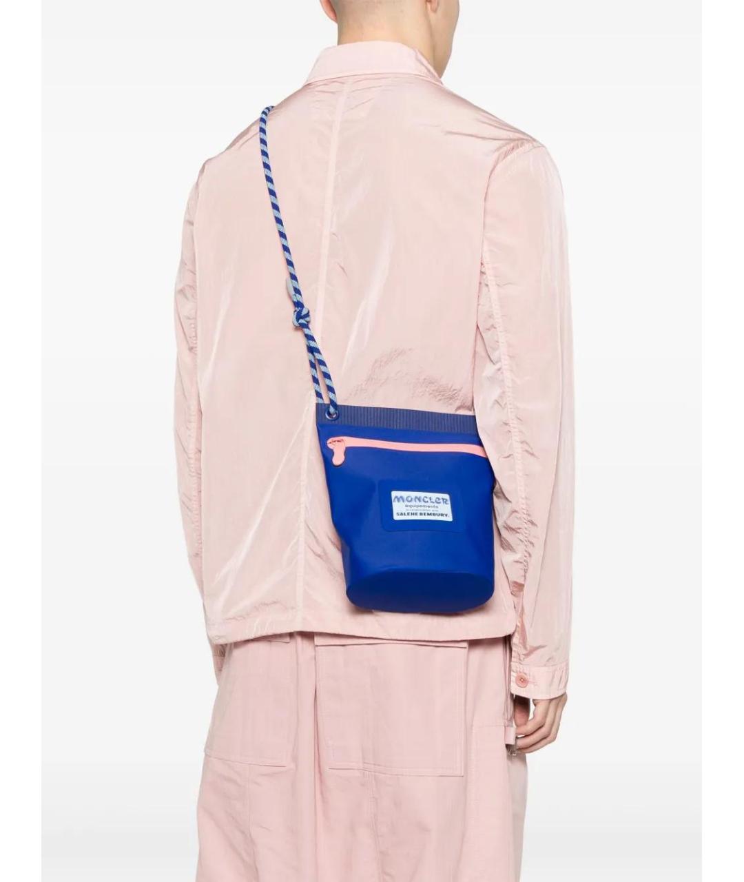 MONCLER Синяя синтетическая сумка на плечо, фото 2