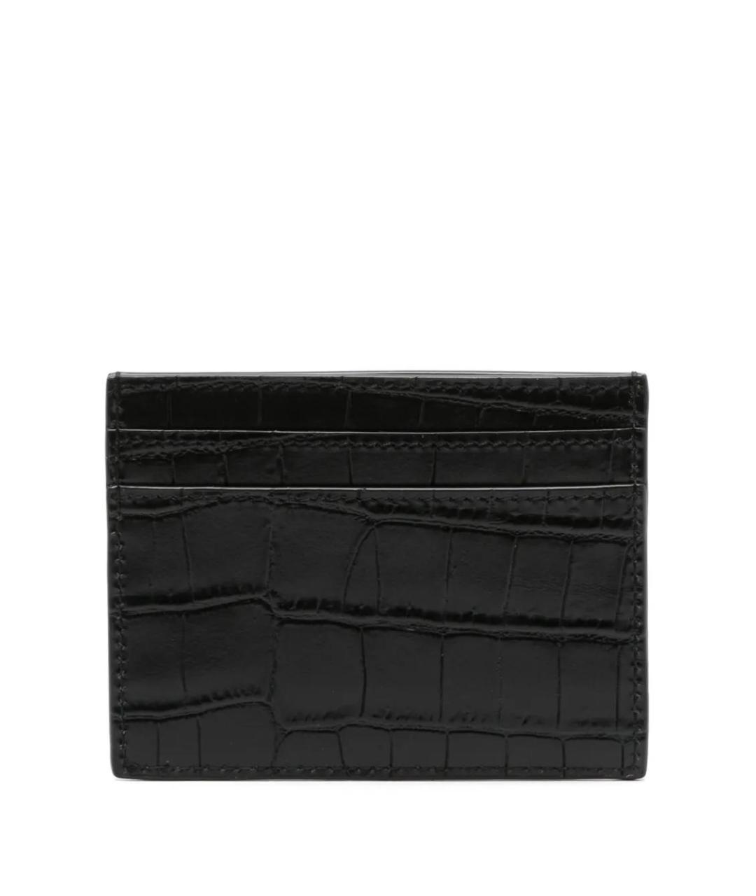 SAINT LAURENT Черный кожаный кардхолдер, фото 2
