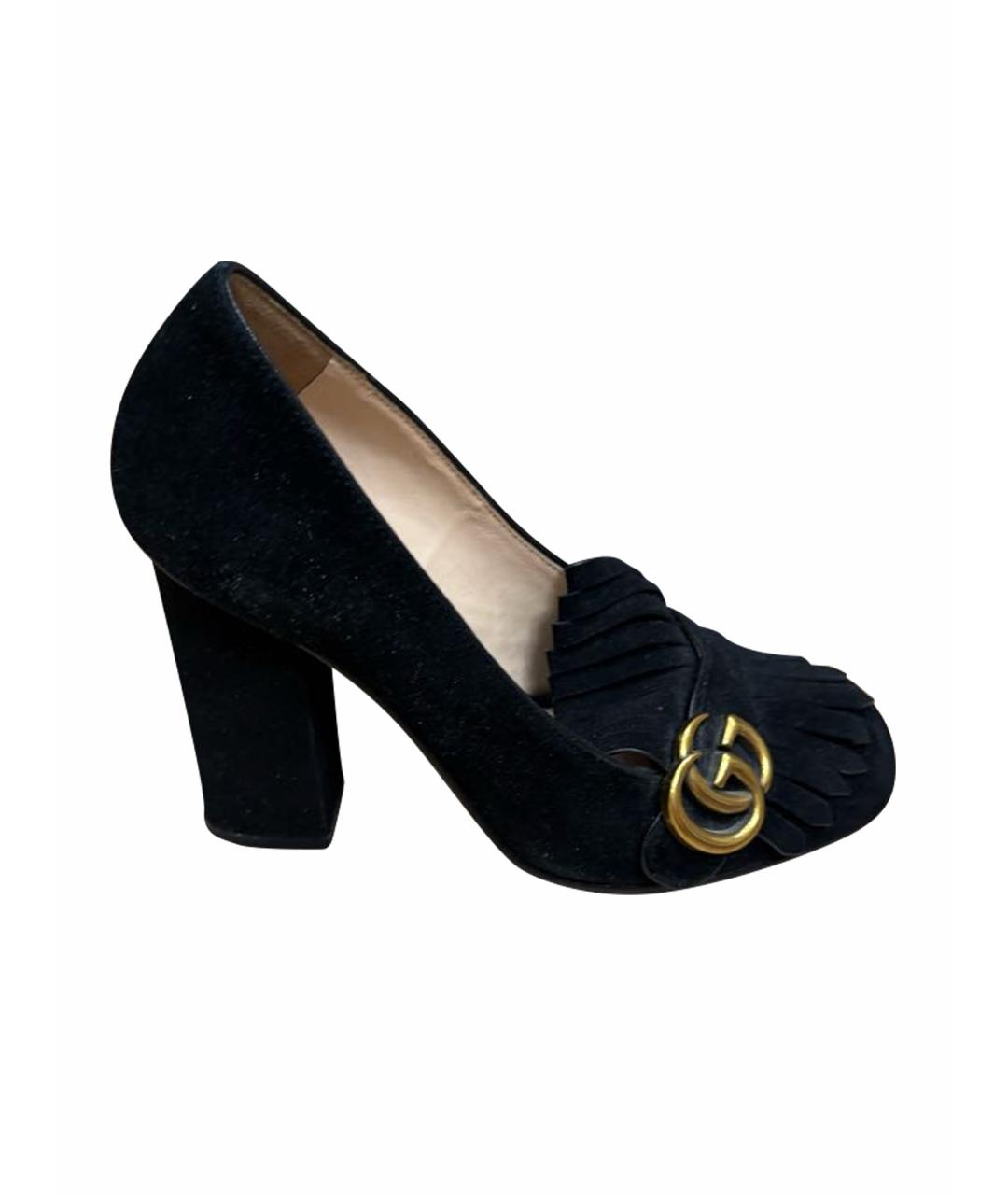 GUCCI Черные замшевые туфли, фото 1