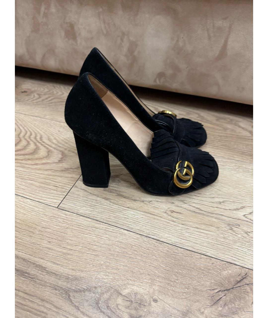 GUCCI Черные замшевые туфли, фото 9