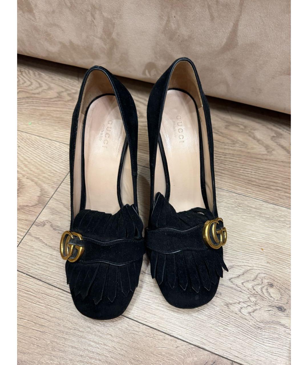 GUCCI Черные замшевые туфли, фото 2