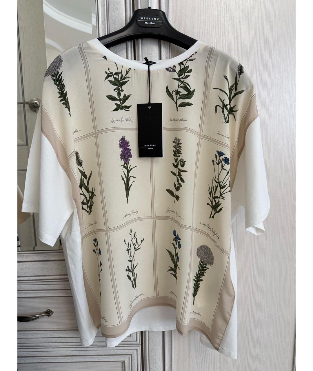WEEKEND MAX MARA Мульти шелковая футболка, фото 7