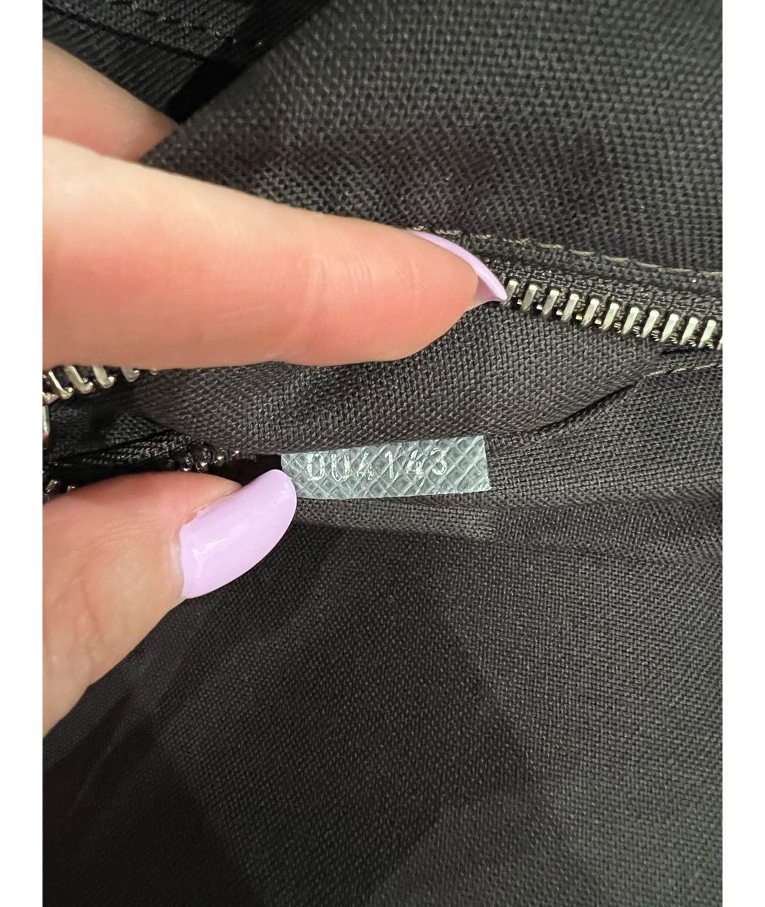 LOUIS VUITTON Антрацитовая кожаная сумка на плечо, фото 7