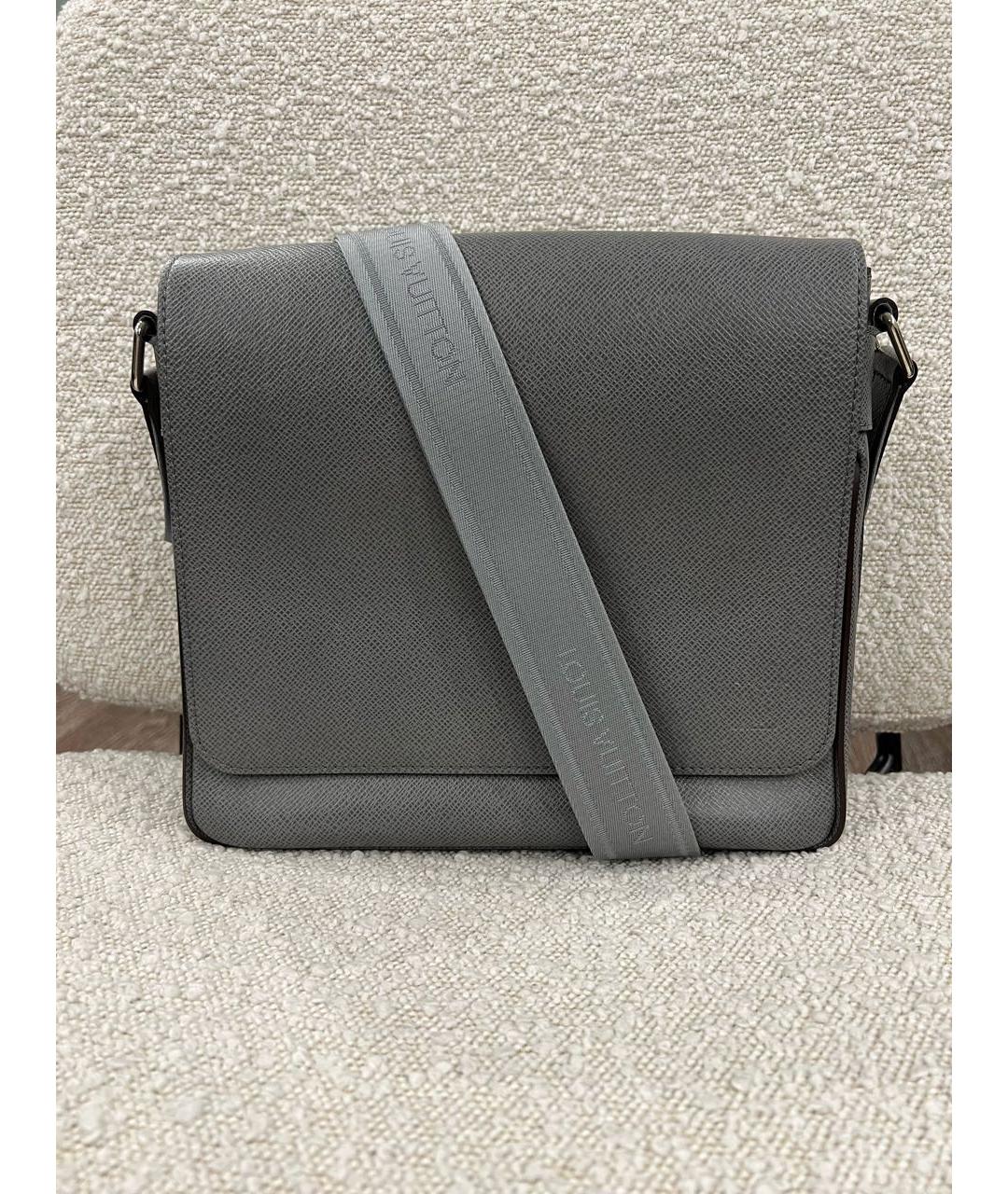 LOUIS VUITTON Антрацитовая кожаная сумка на плечо, фото 9