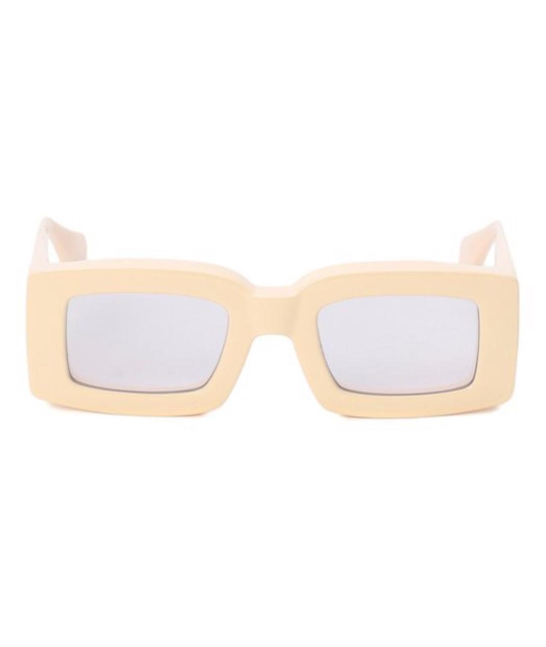 JACQUEMUS Бежевые пластиковые солнцезащитные очки, фото 2