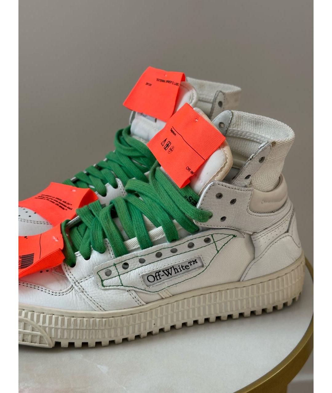 OFF-WHITE Белые кожаные кеды, фото 5