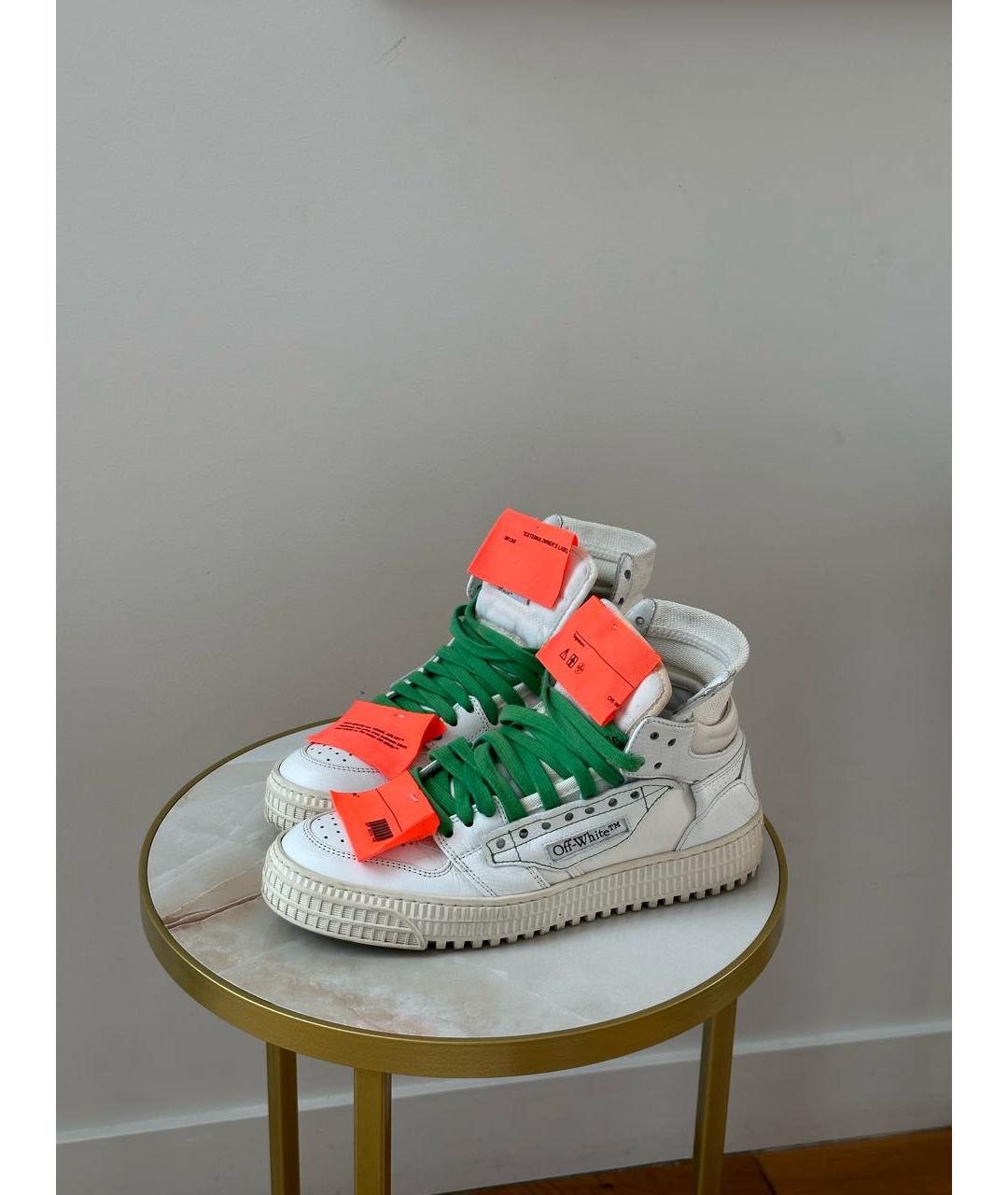 OFF-WHITE Белые кожаные кеды, фото 7