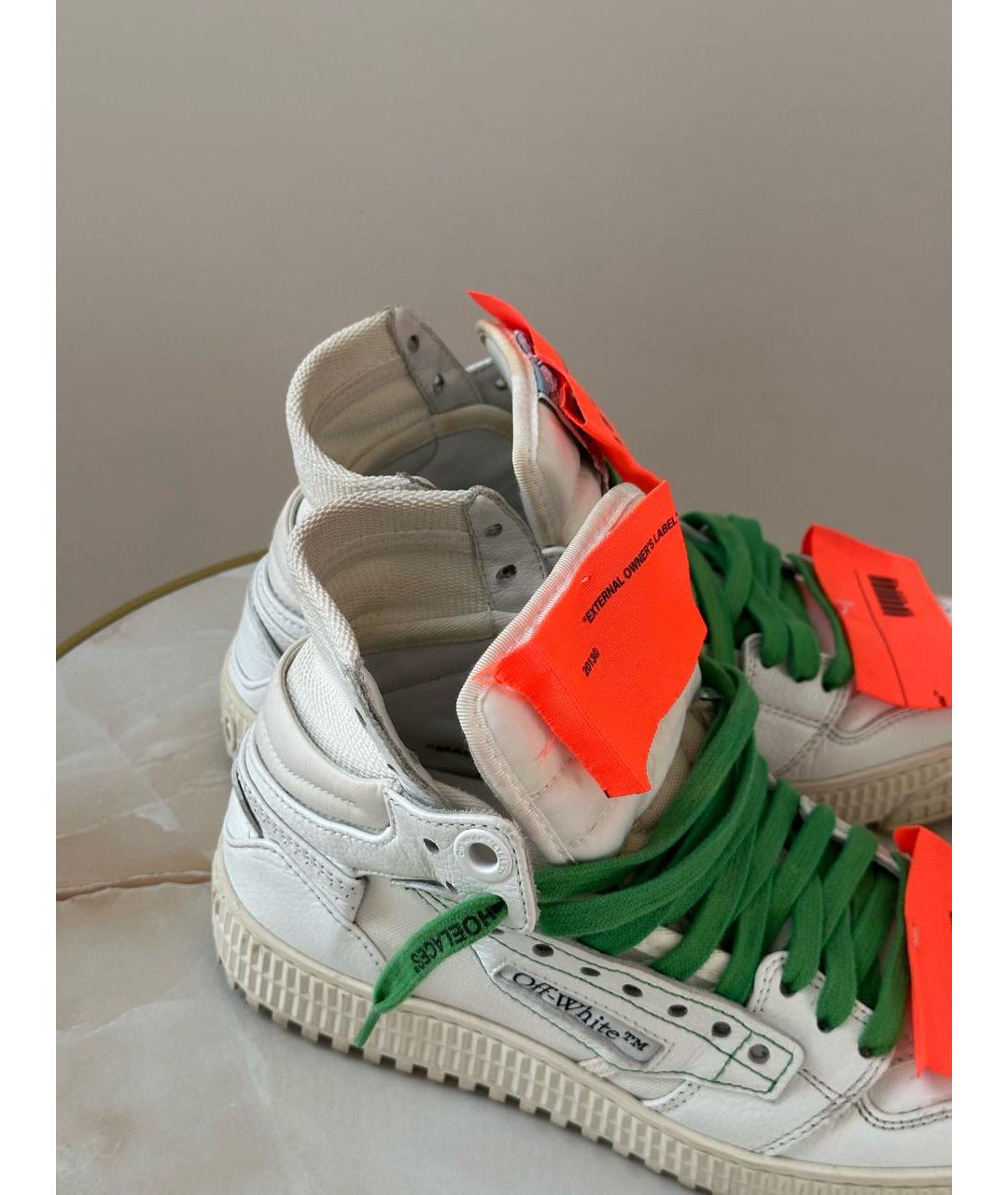 OFF-WHITE Белые кожаные кеды, фото 2