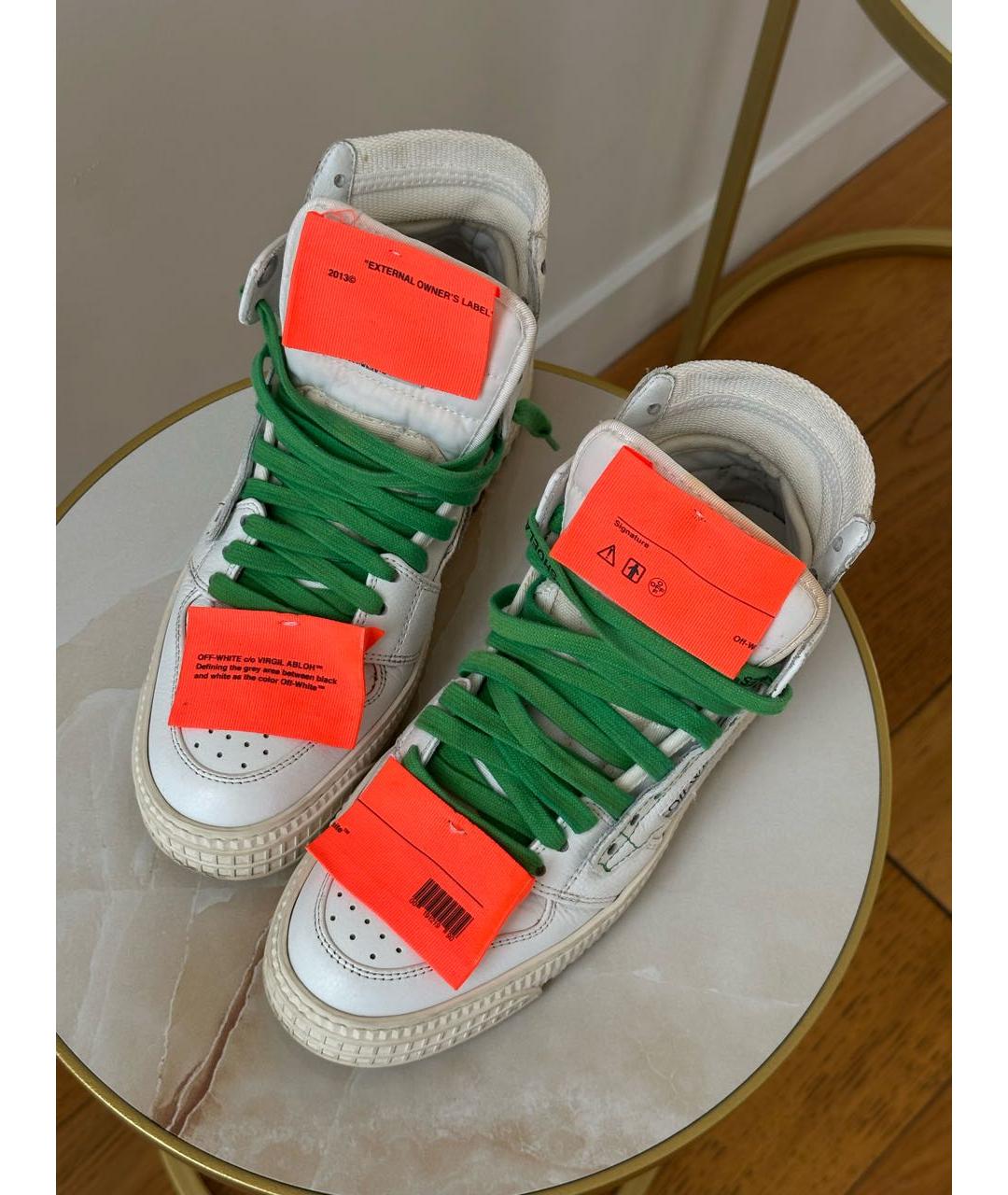 OFF-WHITE Белые кожаные кеды, фото 3