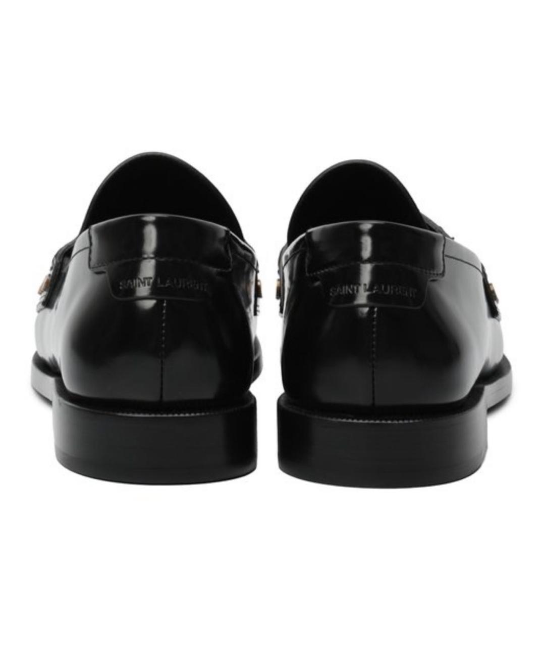 SAINT LAURENT Черные кожаные лоферы, фото 4