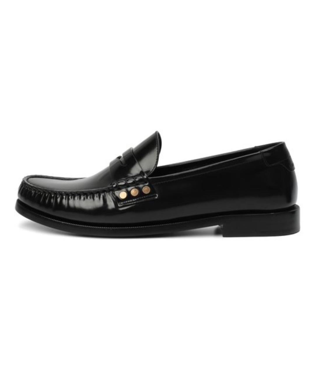 SAINT LAURENT Черные кожаные лоферы, фото 5