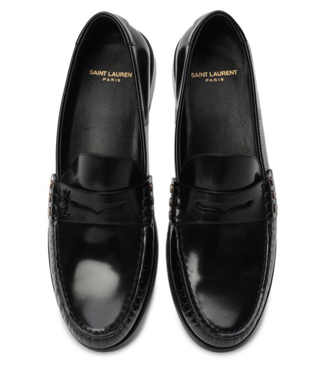 SAINT LAURENT Черные кожаные лоферы, фото 3