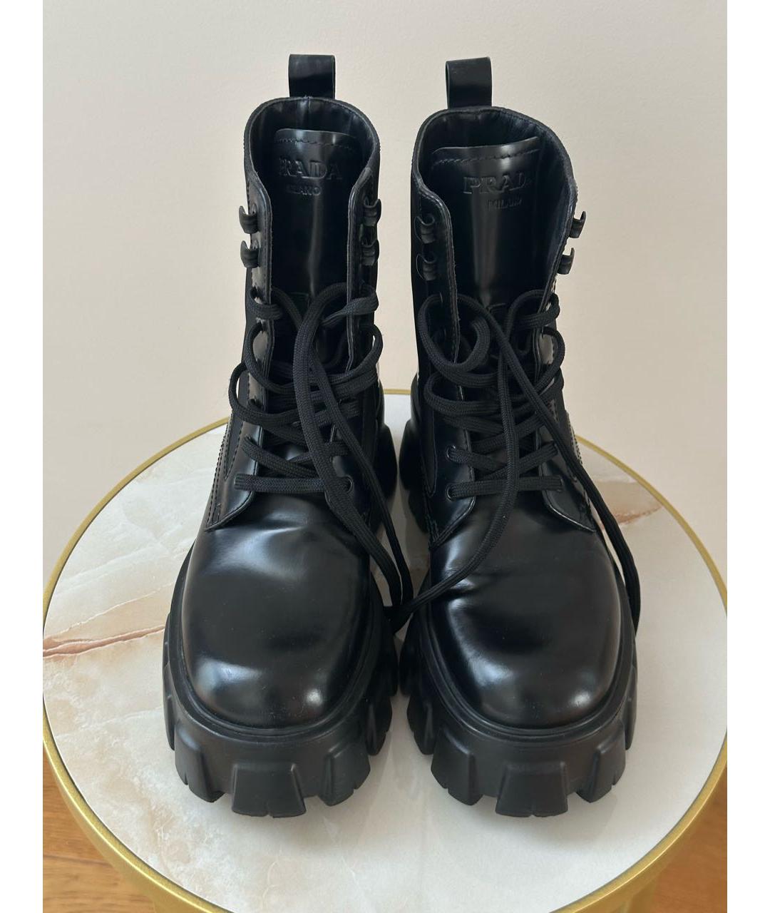 PRADA Черные кожаные ботинки, фото 2