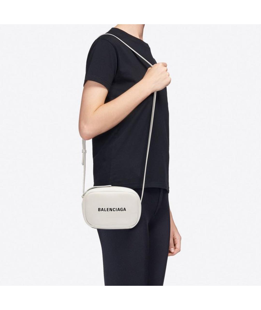 BALENCIAGA Белая кожаная сумка через плечо, фото 6
