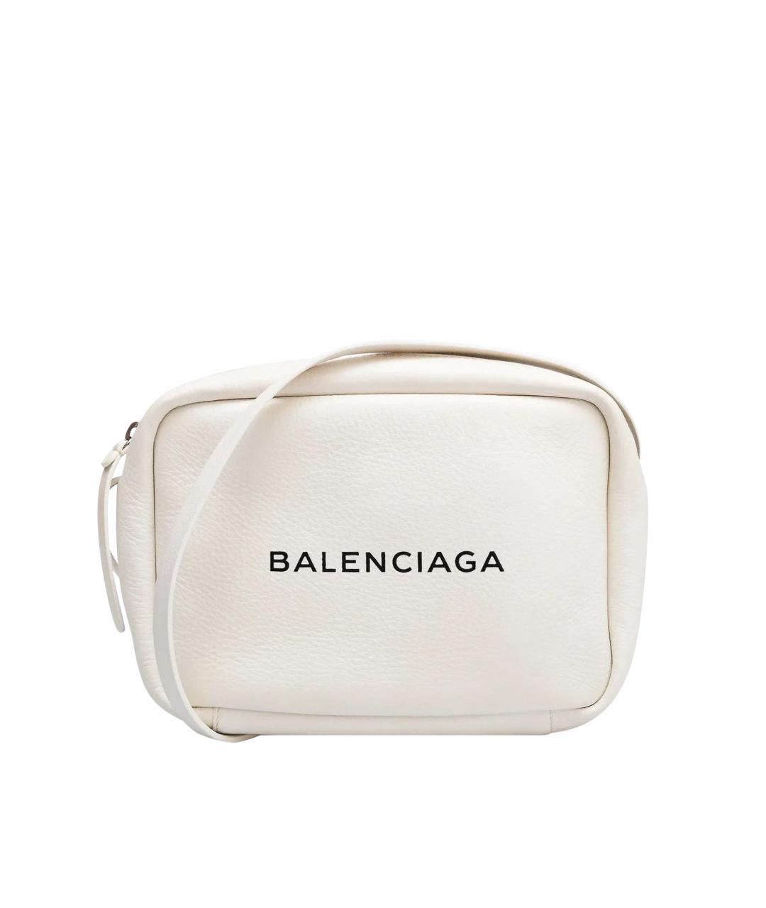 BALENCIAGA Белая кожаная сумка через плечо, фото 1