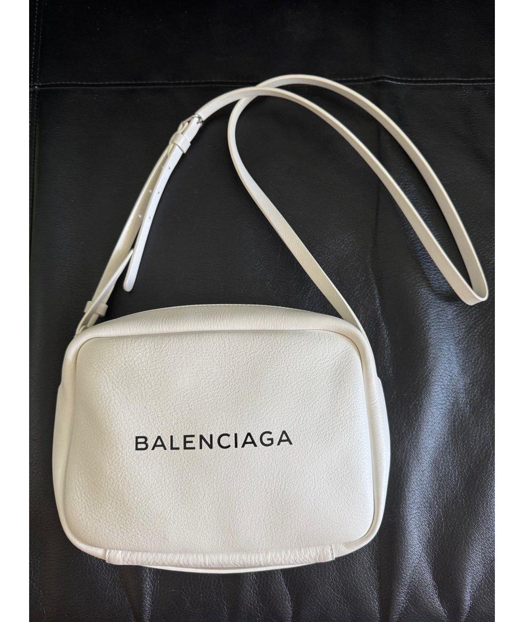 BALENCIAGA Белая кожаная сумка через плечо, фото 2