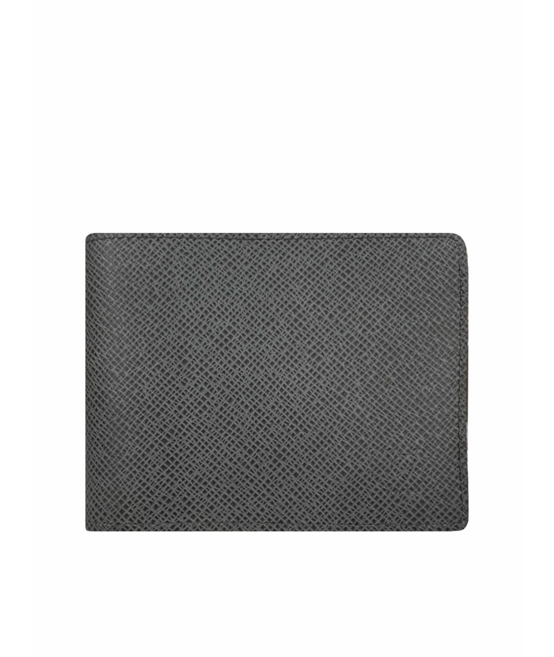 LOUIS VUITTON Антрацитовый кожаный кошелек, фото 1
