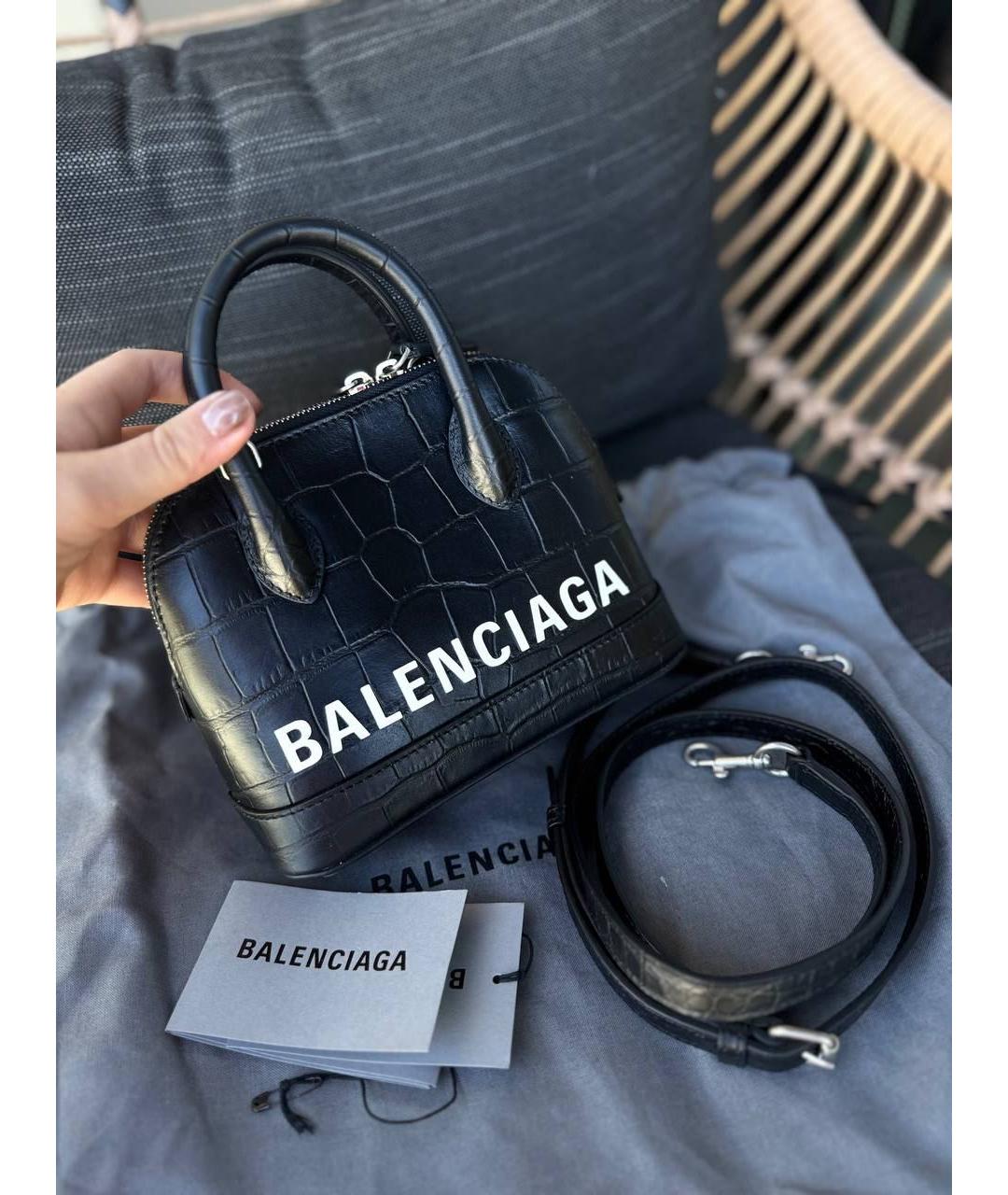 BALENCIAGA Черная кожаная сумка с короткими ручками, фото 2