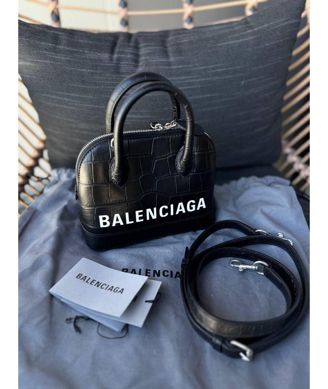 BALENCIAGA Черная кожаная сумка с короткими ручками, фото 3