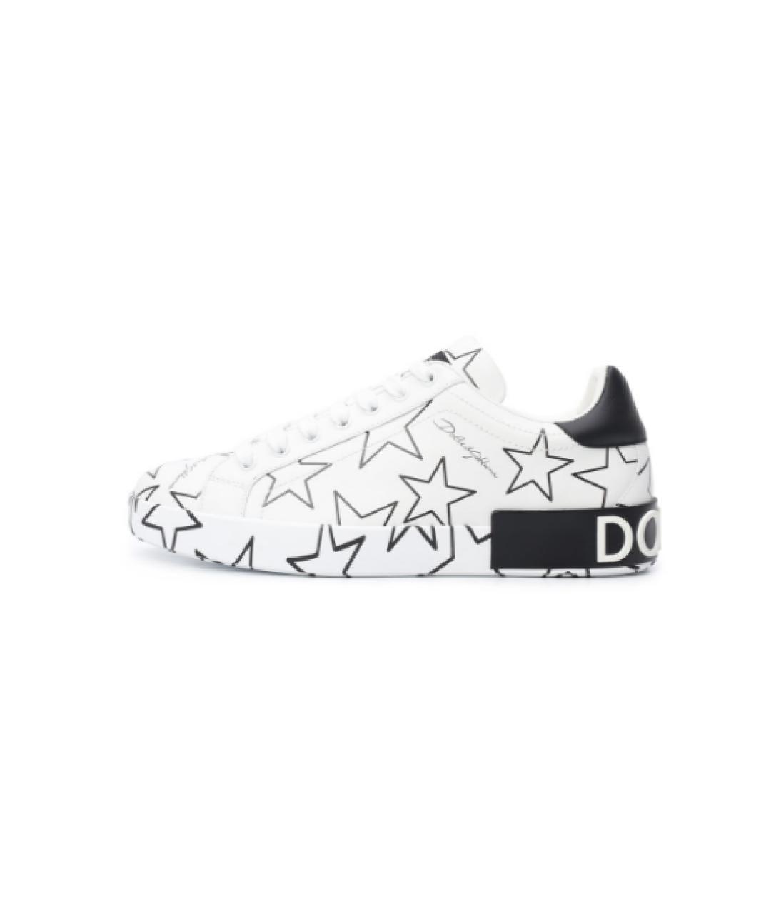 DOLCE&GABBANA Белые кожаные кеды, фото 8