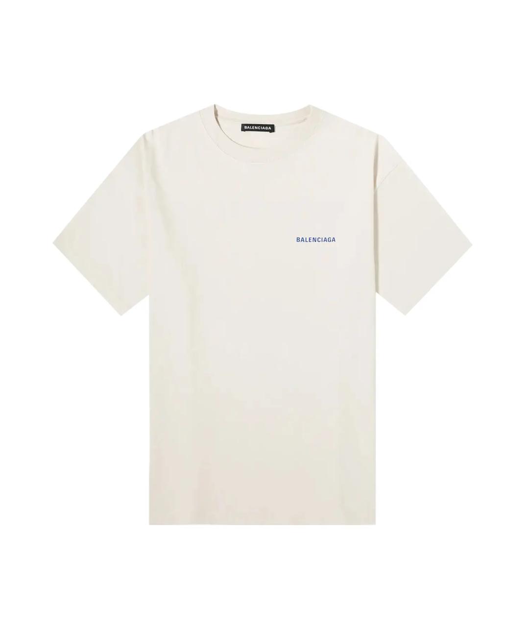BALENCIAGA Бежевая хлопковая футболка, фото 1