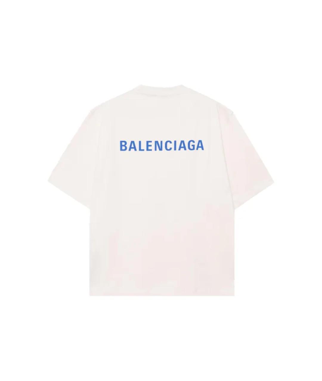 BALENCIAGA Бежевая хлопковая футболка, фото 2