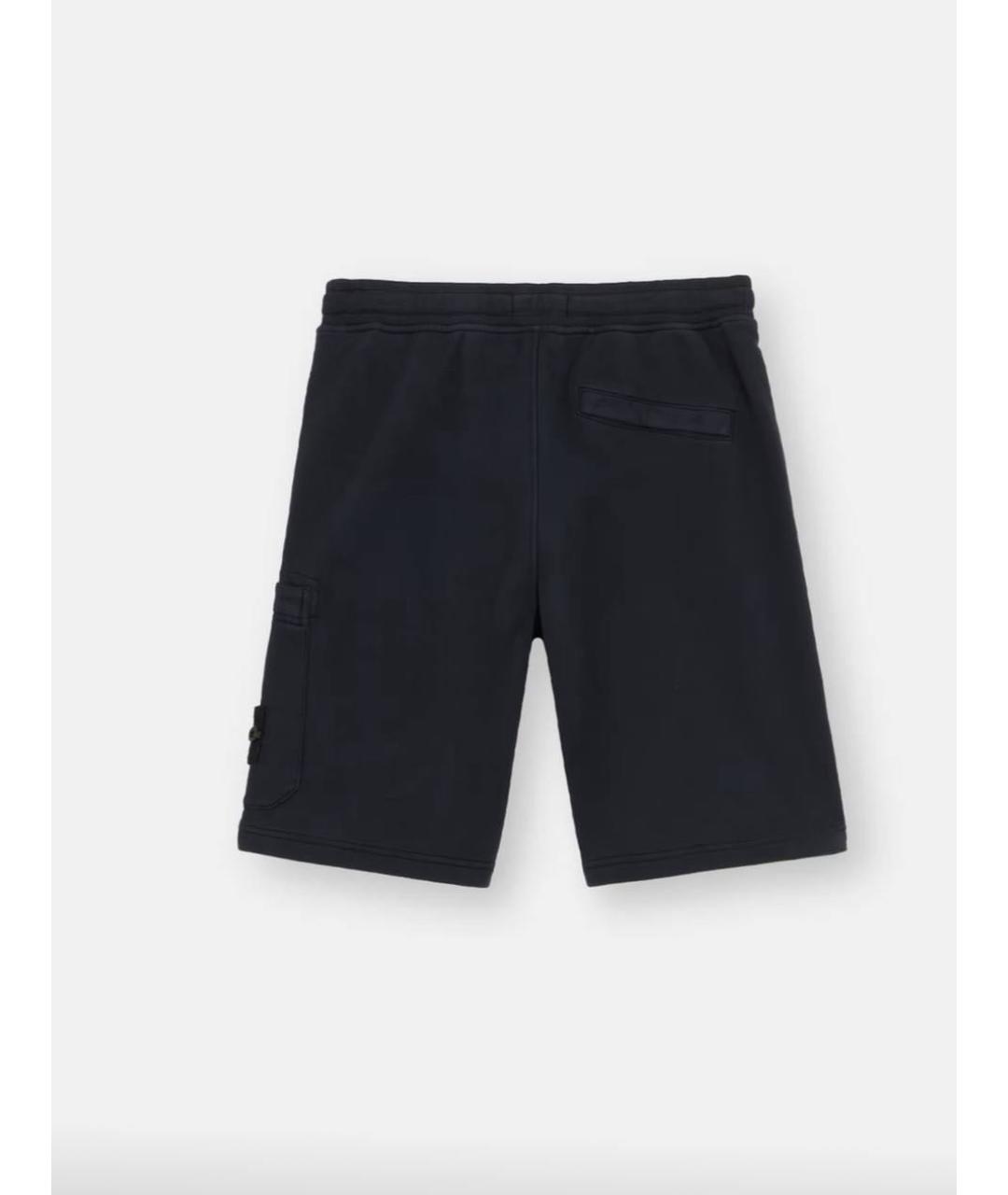STONE ISLAND Темно-синие хлопковые шорты, фото 2