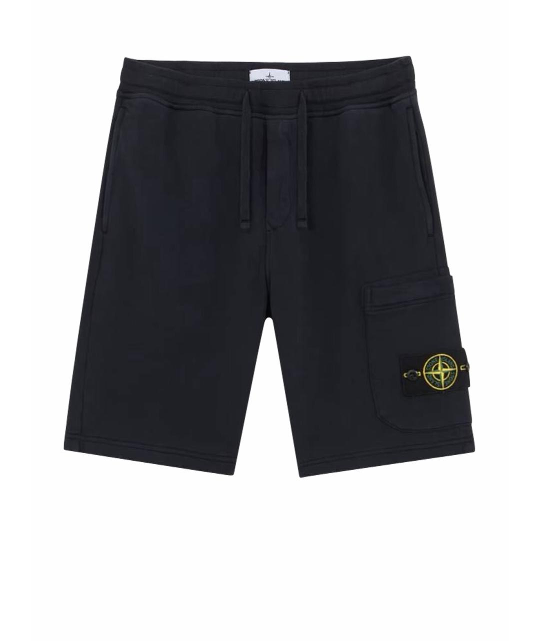 STONE ISLAND Темно-синие хлопковые шорты, фото 1