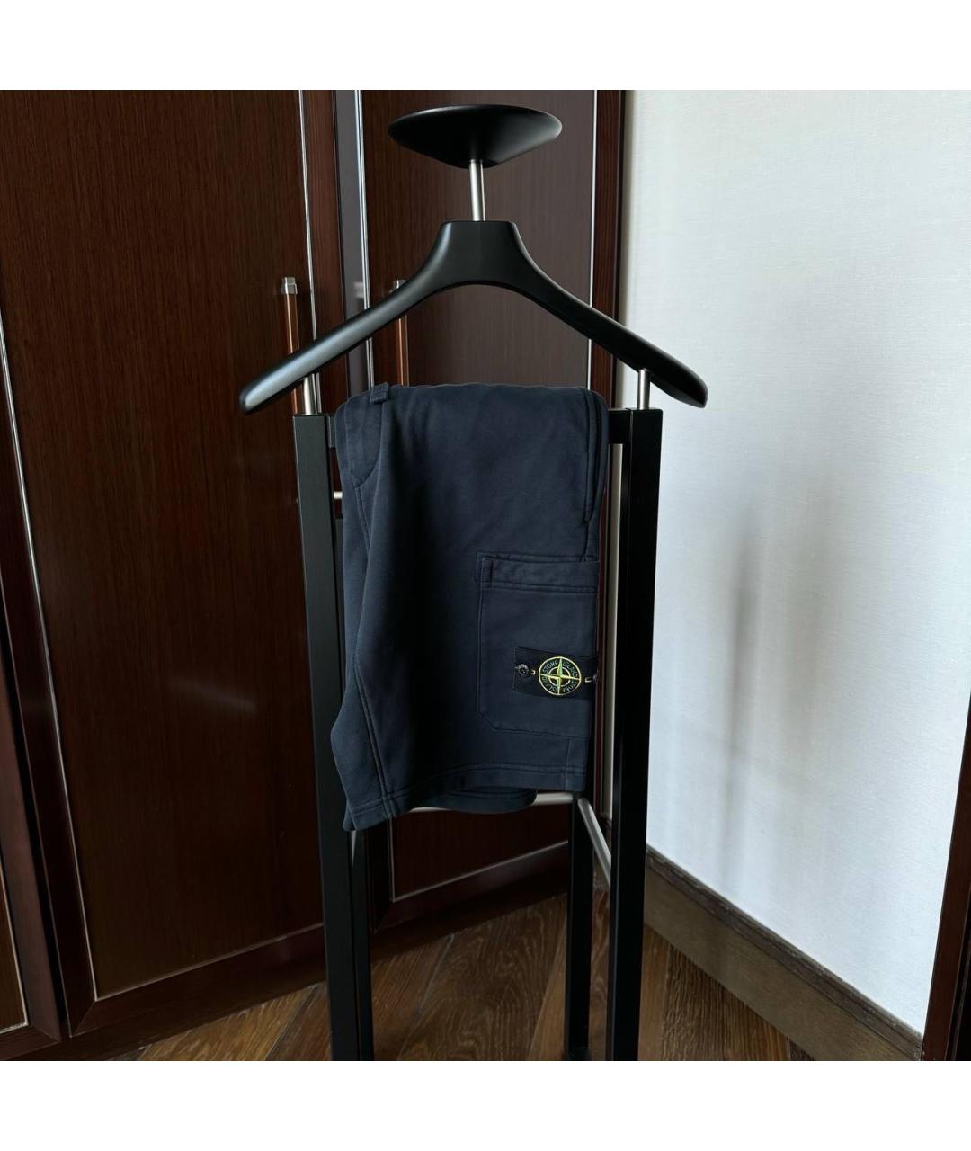 STONE ISLAND Темно-синие хлопковые шорты, фото 5