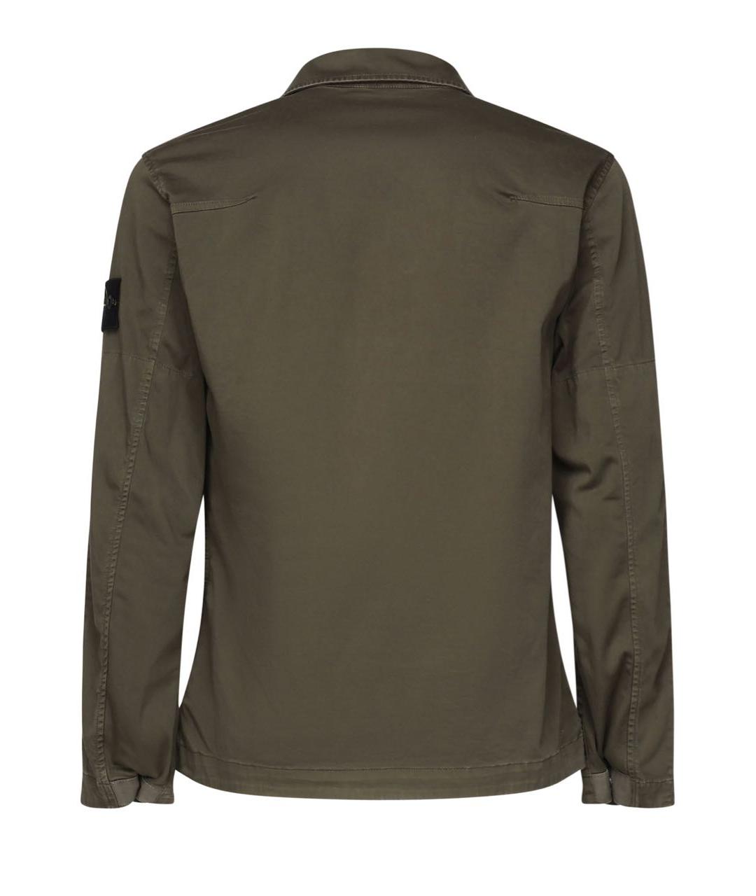 STONE ISLAND Зеленая хлопковая куртка, фото 2