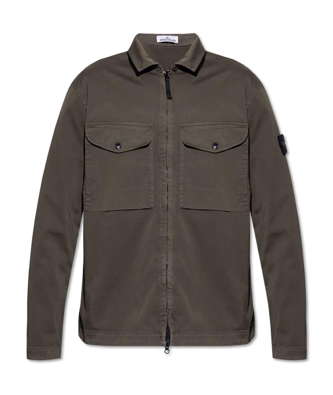 STONE ISLAND Зеленая хлопковая куртка, фото 1