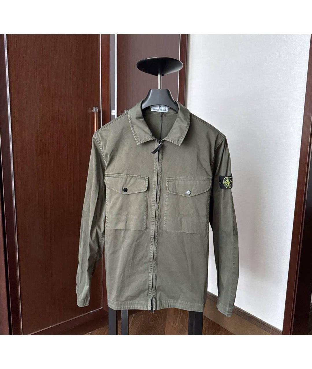 STONE ISLAND Зеленая хлопковая куртка, фото 6