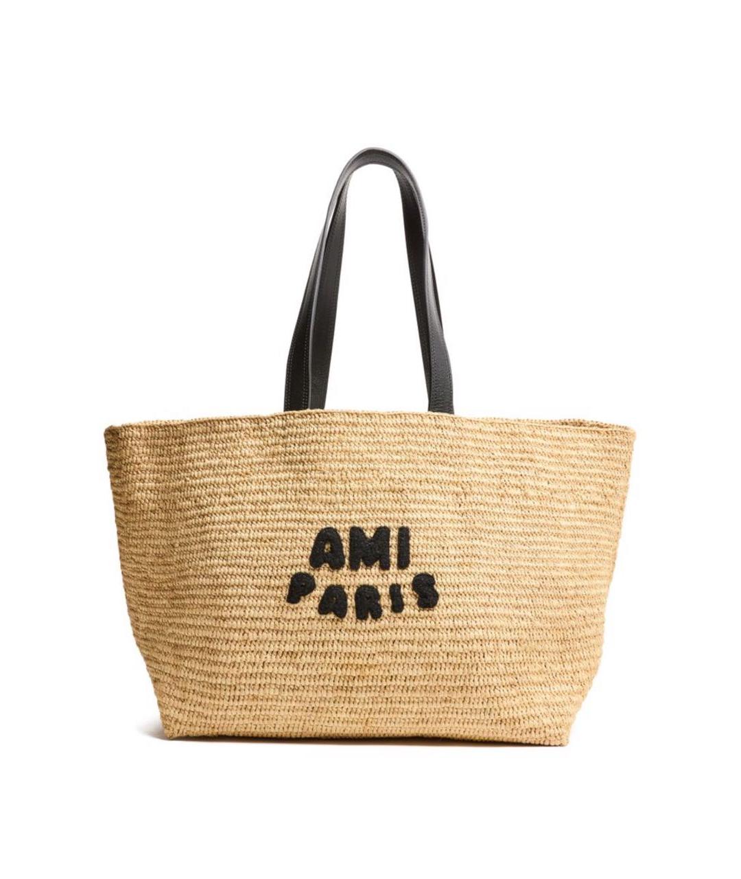 Ami Paris Бежевая пляжная сумка, фото 1