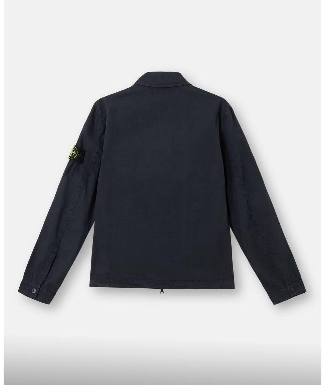 STONE ISLAND Темно-синяя хлопковая куртка, фото 2
