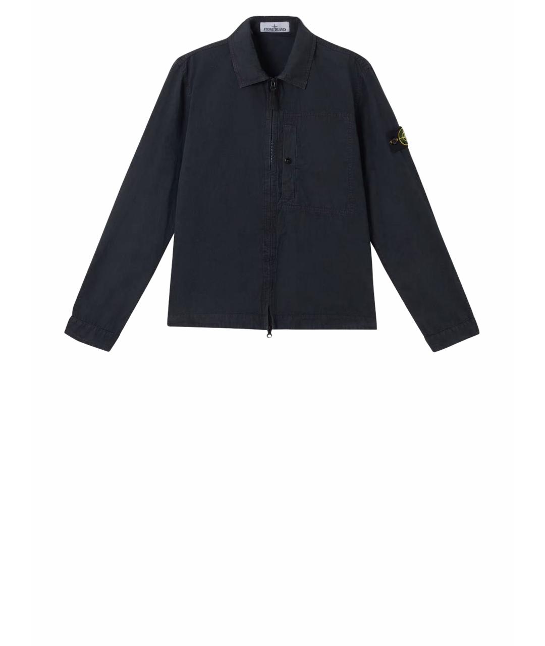 STONE ISLAND Темно-синяя хлопковая куртка, фото 1