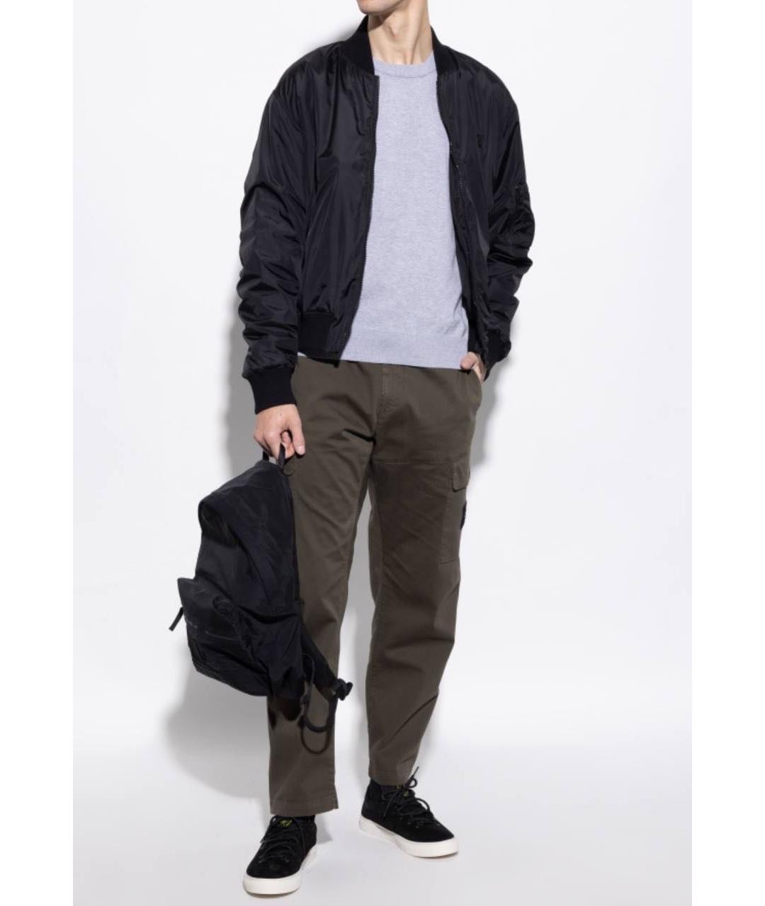 STONE ISLAND Черные замшевые низкие кроссовки / кеды, фото 5