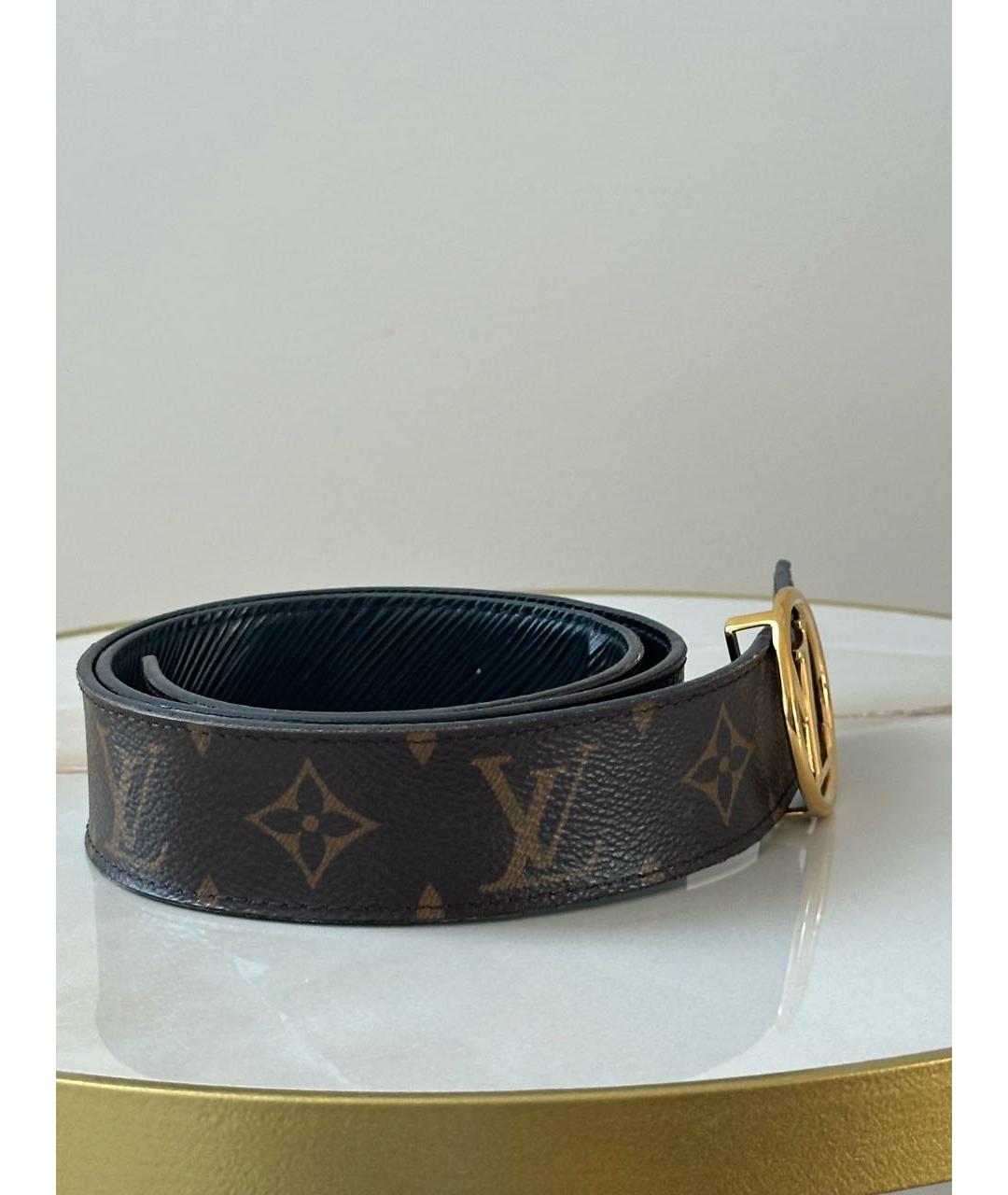 LOUIS VUITTON Коричневый кожаный ремень, фото 2