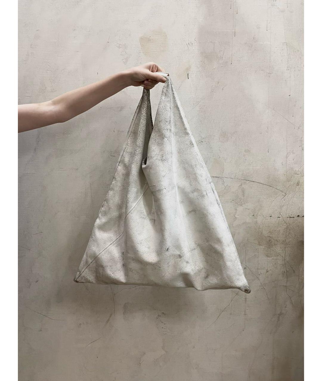 MM6 MAISON MARGIELA Белая кожаная сумка тоут, фото 3