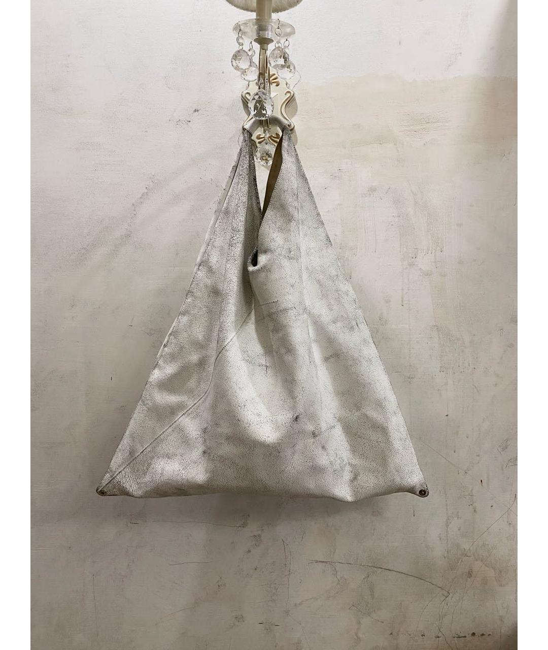 MM6 MAISON MARGIELA Белая кожаная сумка тоут, фото 2