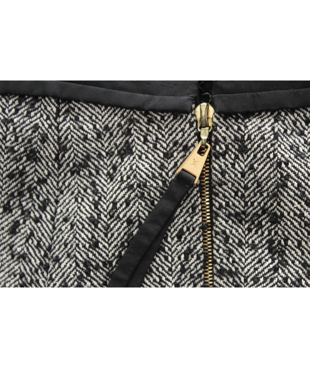 LOUIS VUITTON Серая шерстяная юбка миди, фото 5