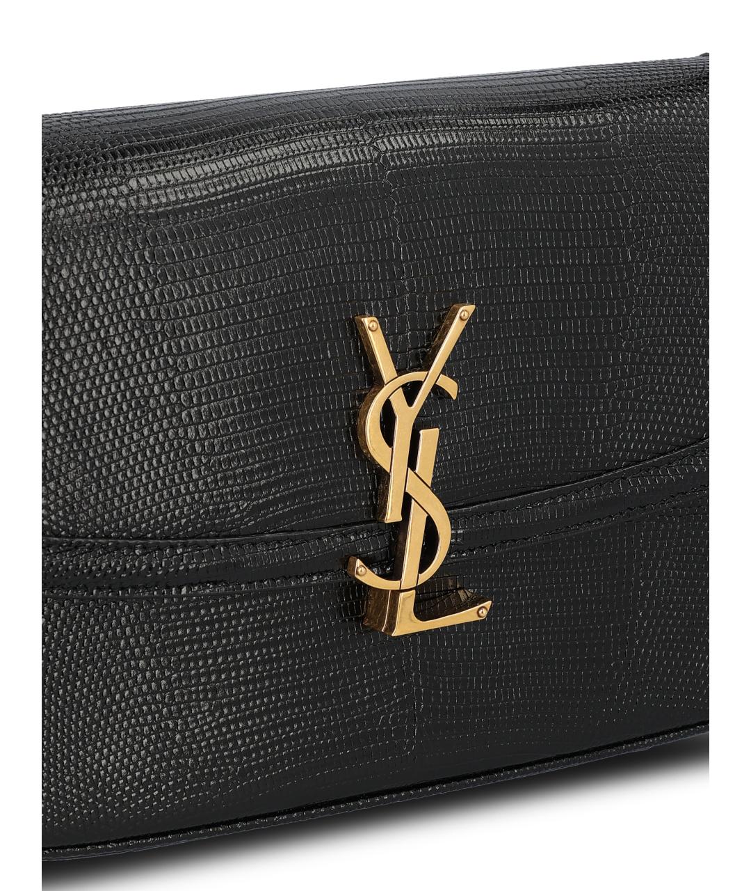 SAINT LAURENT Черная кожаная сумка через плечо, фото 3