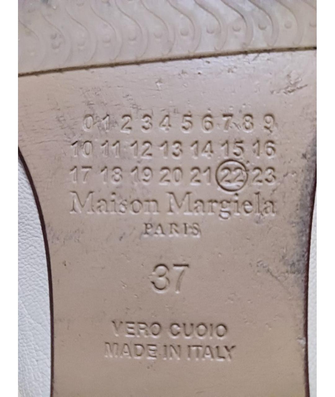 MAISON MARGIELA Бежевые кожаные балетки, фото 6