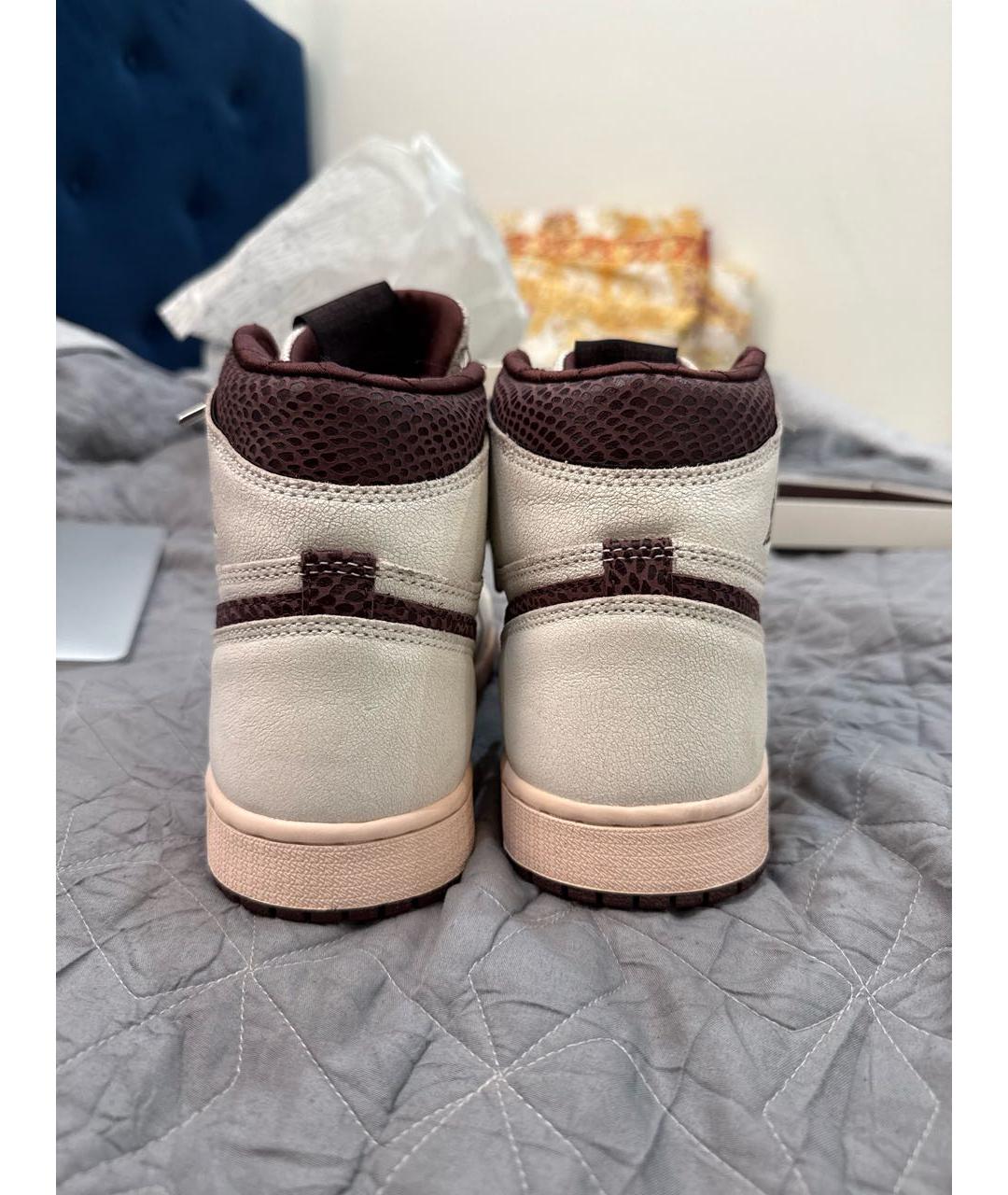 NIKE Белые кожаные высокие кроссовки / кеды, фото 4