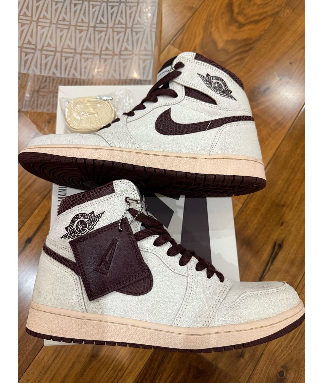 NIKE Белые кожаные высокие кроссовки / кеды, фото 8