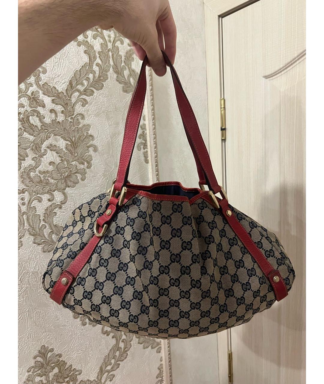 GUCCI Красная тканевая сумка через плечо, фото 5